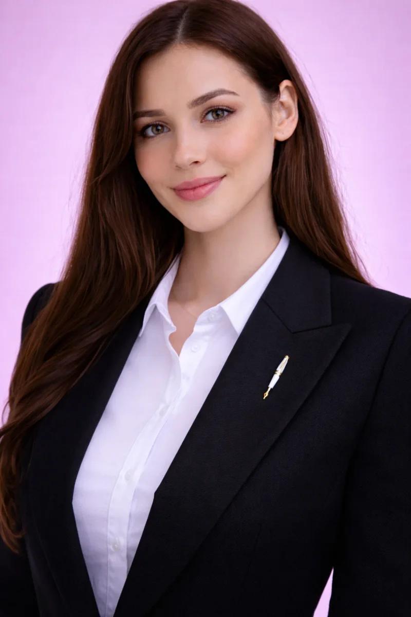 Gold Detaylı Kalem Tasarım Broş