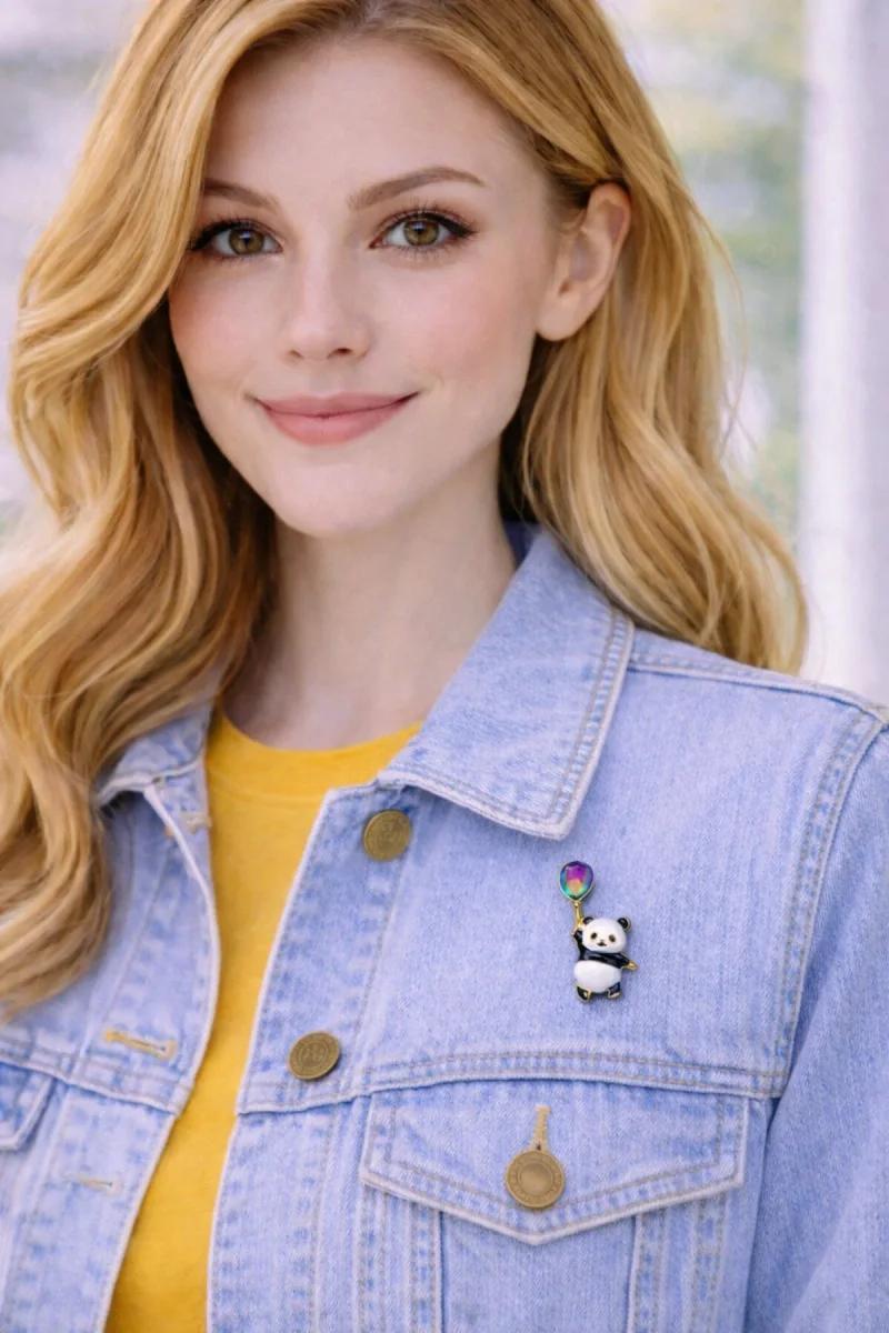 Balonlu Panda Broş