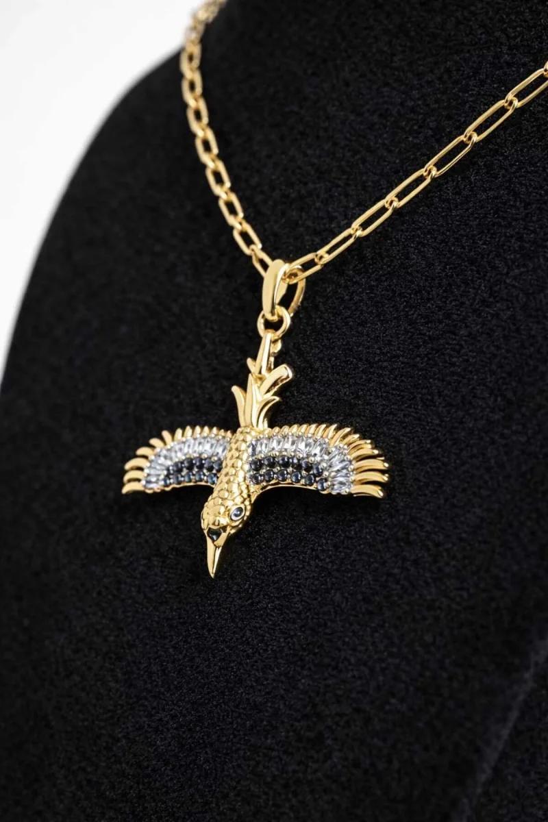 Anka Kuşu Figürlü Taşlı Kolye