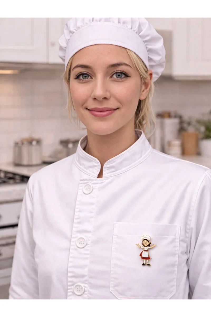 Mutfak Temalı Kadın Şef Broş - 2
