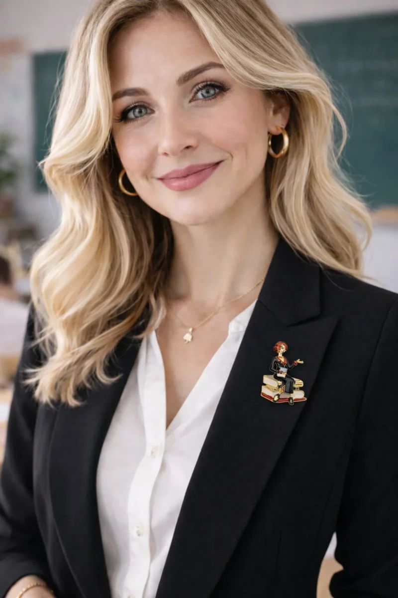 Öğretmen Figürlü Broş - 2