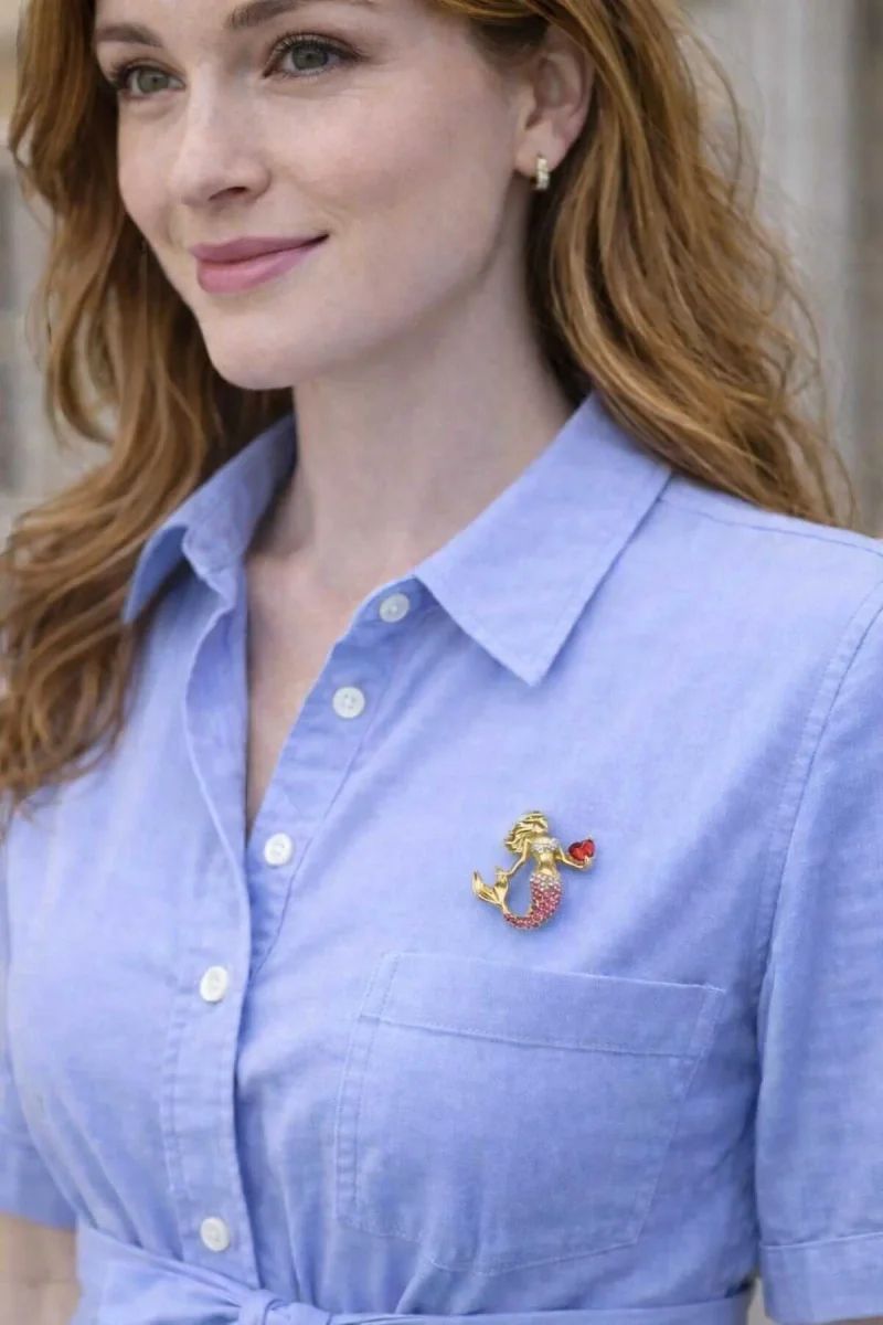 Deniz Kızı Figürlü Broş - 2