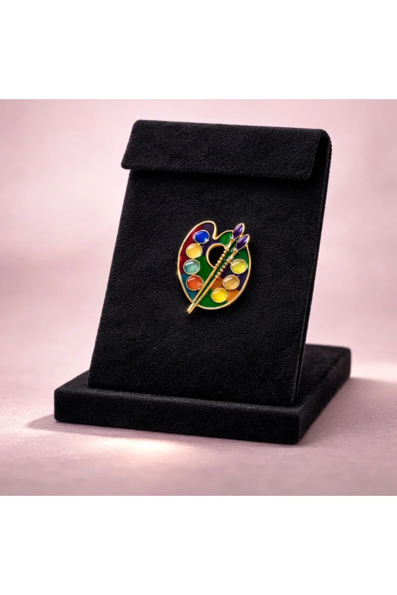 Ressam Paleti Figürlü Broş