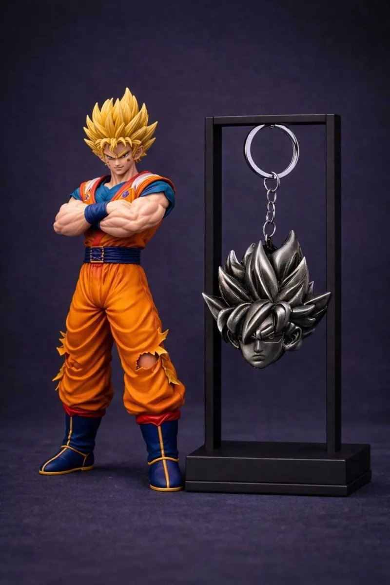 Dragon Ball Goku Metal Anahtarlık – Premium Gümüş Renk, Koleksiyonluk Anime Figürlü Anahtarlık - 1